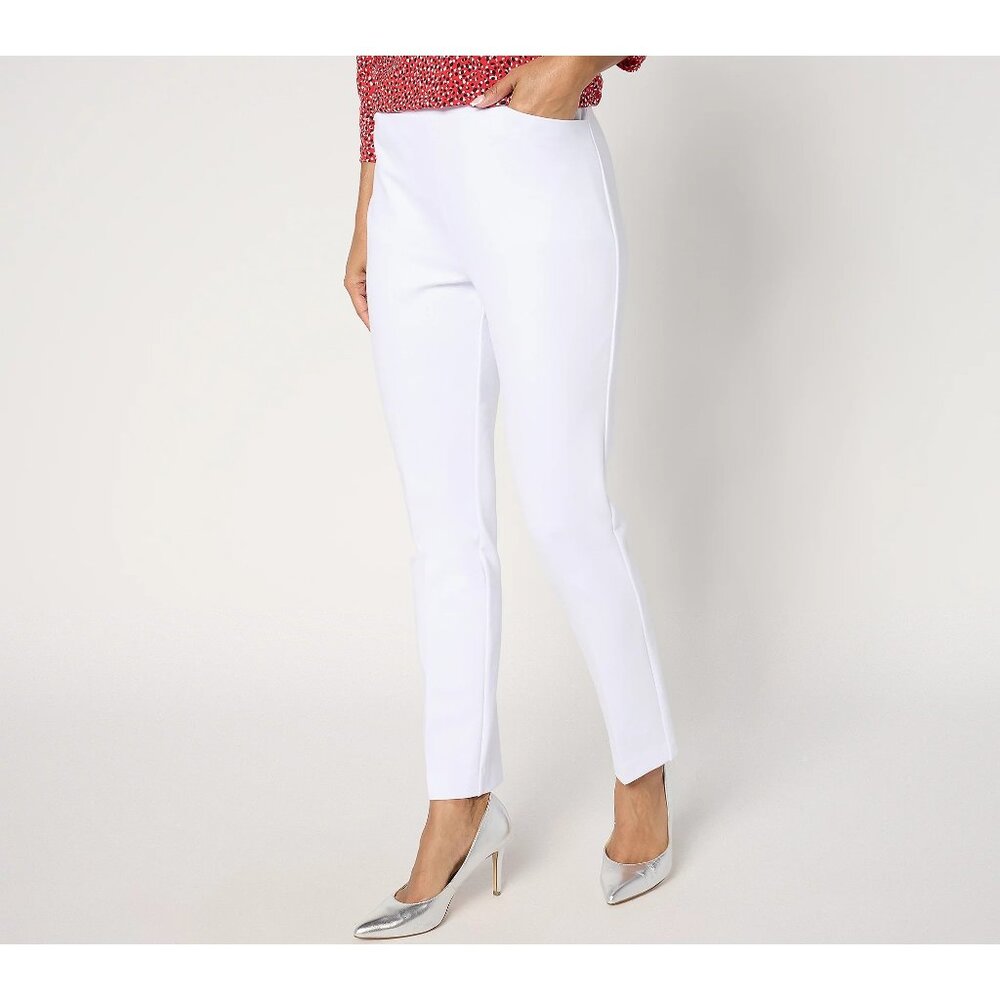 Susan Graver Modern Essentials Regular Smart Ponte Pants Plus Size 3X Minimalist